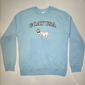 NWT - GOAT USA - Big GOAT Crewneck Sweatshirt Carolina Blue - Adult X-Small